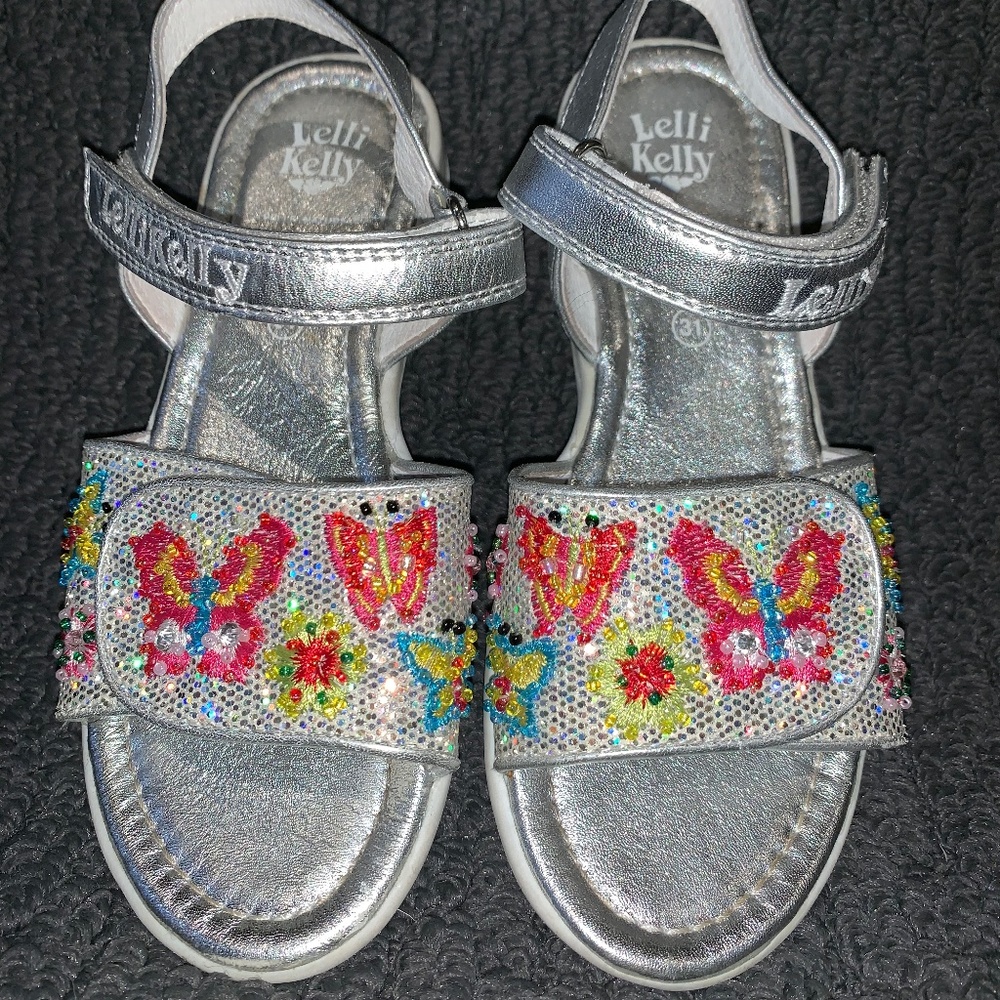 Lelli Kelly Silver Sparkle Butterfly Sandals
